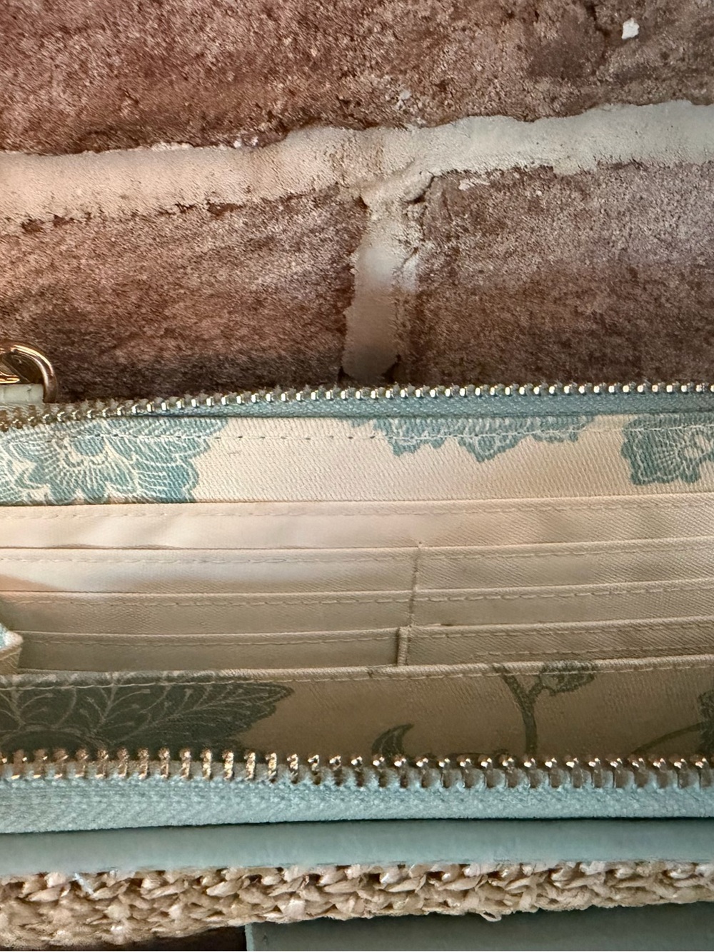 Spartina 449 Mint Green Straw-Trim Crossbody Wallet Bag - Picture 5 of 9